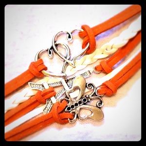 Orange Leather Bracelet